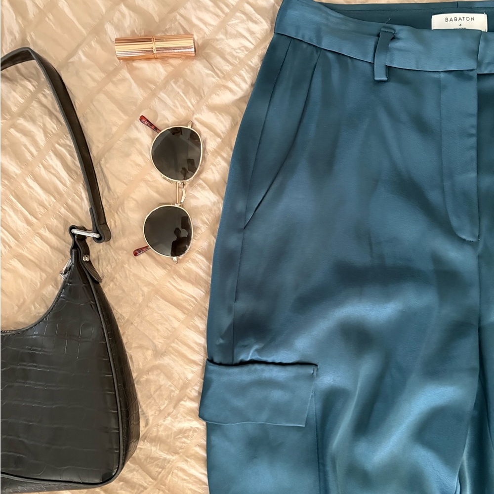 refined satin cargo pant